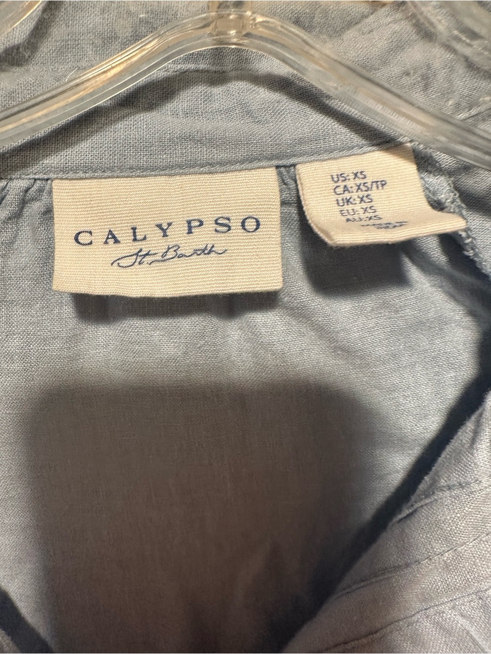 Calypso St. Barth Light Blue Linen Button-Front Maxi Coverup Dress NWOT Size XS - Picture 7 of 9